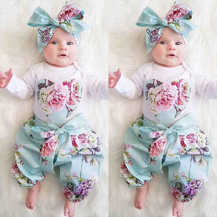 Spring Autumn New Style Baby Girl Clothing Heart Long Sleeve + Pants + Headband 3pcs/set INS Hot Sale Outfits Retro Floral Romper, As picture
Spring Autumn New Style Baby Girl Clothing Heart Long Sleeve + Pants + Headband 3pcs/set INS Hot Sale Outfits Retro Floral Romper, As picture