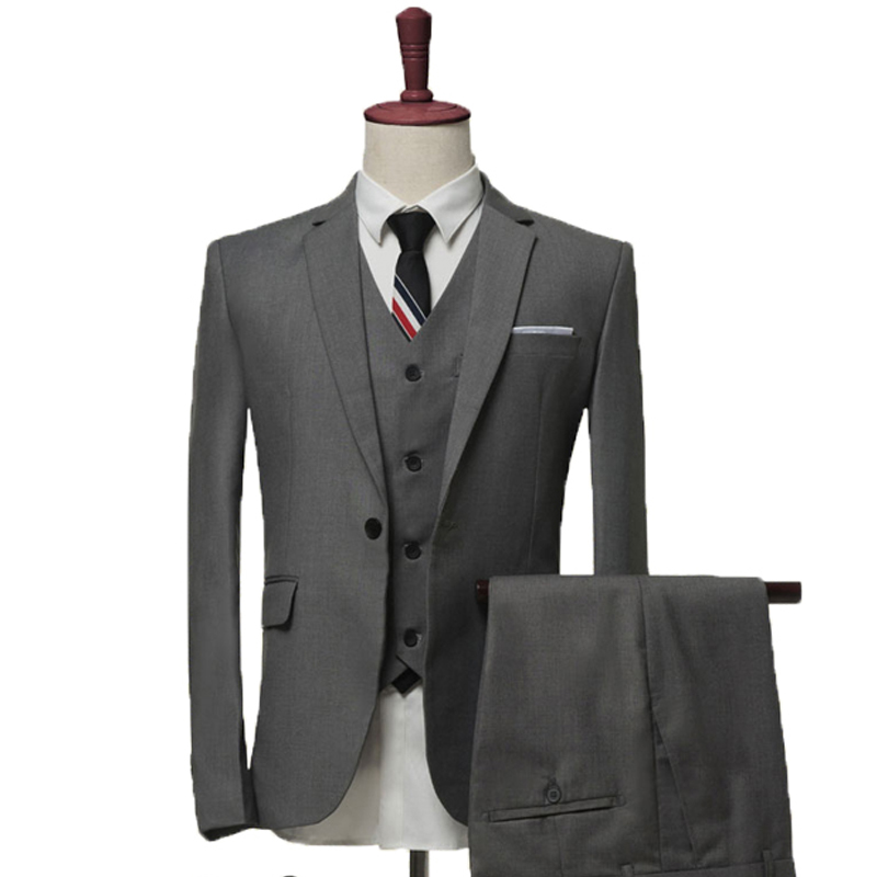 Gray/Black/Navy Blue Wedding Party Men Suits 2018 Notched Lapel Three Piece Wedding Groom Tuxedos (Jacket + Pants + Vest, Same as image
Gray/Black/Navy Blue Wedding Party Men Suits 2018 Notched Lapel Three Piece Wedding Groom Tuxedos (Jacket + Pants + Vest, Same as image
