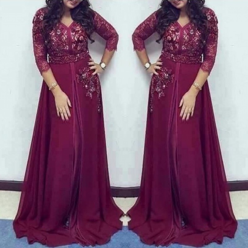 Saudi Arabic Lace V Neck Bridesmaid Dresses Long Sleeves Chiffon A Line Women Evening Gowns Floor Length Zipper Back Maid Of Honor Dress
Saudi Arabic Lace V Neck Bridesmaid Dresses Long Sleeves Chiffon A Line Women Evening Gowns Floor Length Zipper Back Maid Of Honor Dress