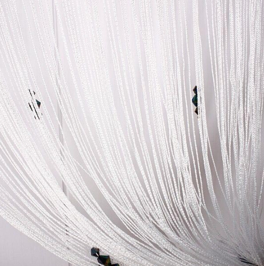 Modern Blackout Curtains for Living Room with Glass Bead Door String Curtain White Black Coffee Window Drapes Decoration