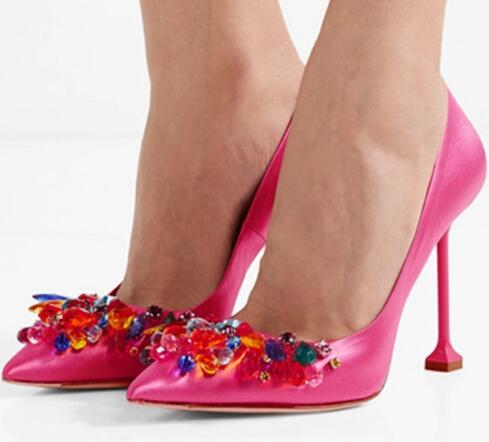 Shooegle New Elegant Silk Women Pumps Mixed Color Rhinestone High Heels Wedding Shoes Sexy Pointed Toe Slip On Single Shoes, Black
Shooegle New Elegant Silk Women Pumps Mixed Color Rhinestone High Heels Wedding Shoes Sexy Pointed Toe Slip On Single Shoes, Black