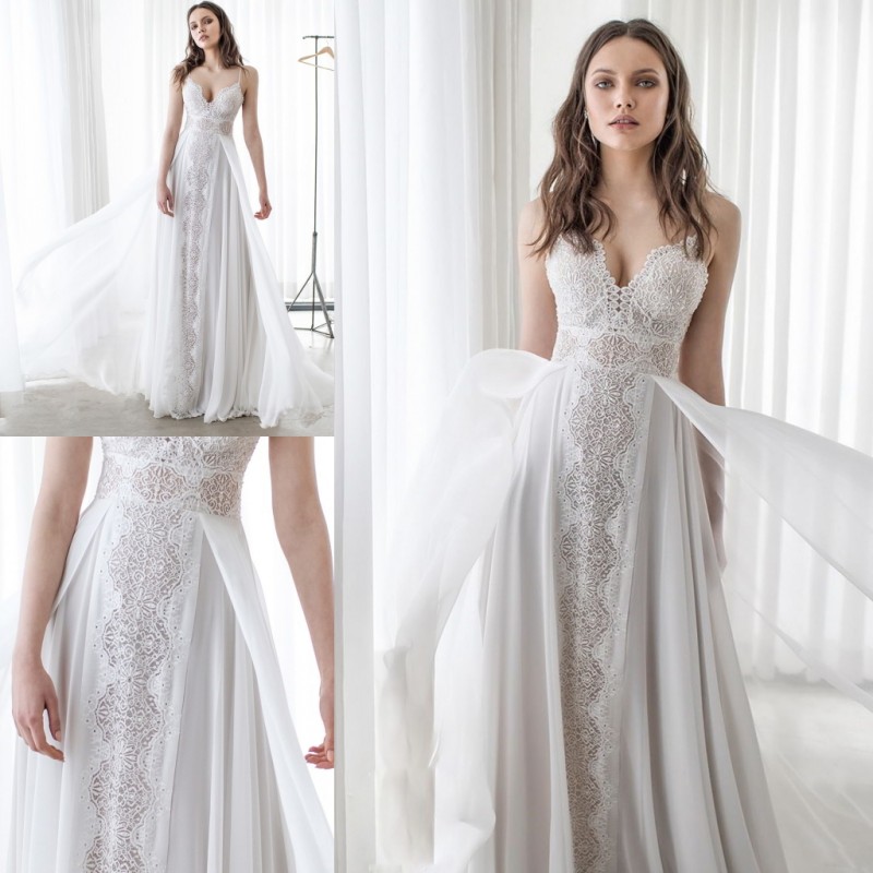 Asaf Dadush 2018 Beach Wedding Dresses Sexy Spaghetti Neck Lace Appliqued Boho Bridal Gowns Beads Plus Size Wedding Dress, Silver
Asaf Dadush 2018 Beach Wedding Dresses Sexy Spaghetti Neck Lace Appliqued Boho Bridal Gowns Beads Plus Size Wedding Dress, Silver