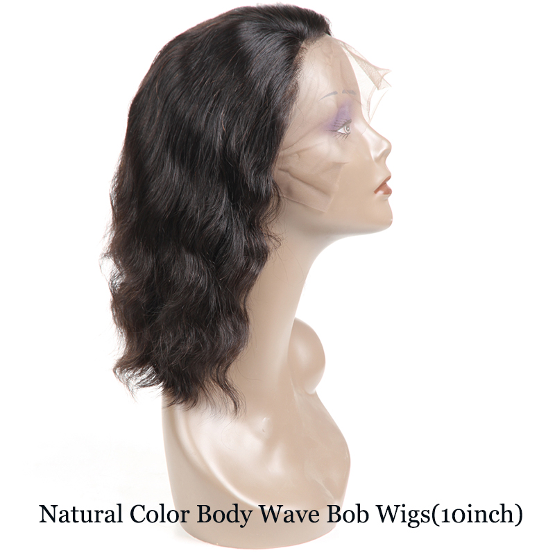 Brazilian Hair Short Bob Body Wave Wigs 8-14inch Lace Front Human Hair Wigs Pre Plucked Natural Hairline with Baby Hair