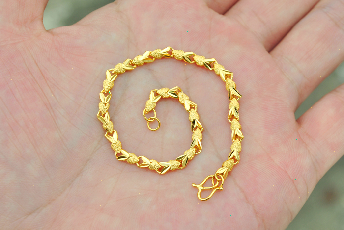 24k real gold plated gold color bracelet size 175CM fashion bangle for women jewelry whole