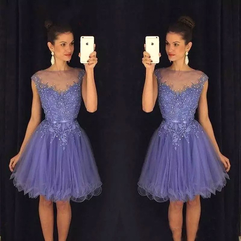 2018 Modest Lavender Sheer Homecoming Dresses Cap Sleeves Lace Appliques Beaded Short Prom Dresses with Belt Backless Cocktail Gowns BA9172, Light yellow
2018 Modest Lavender Sheer Homecoming Dresses Cap Sleeves Lace Appliques Beaded Short Prom Dresses with Belt Backless Cocktail Gowns BA9172, Light yellow