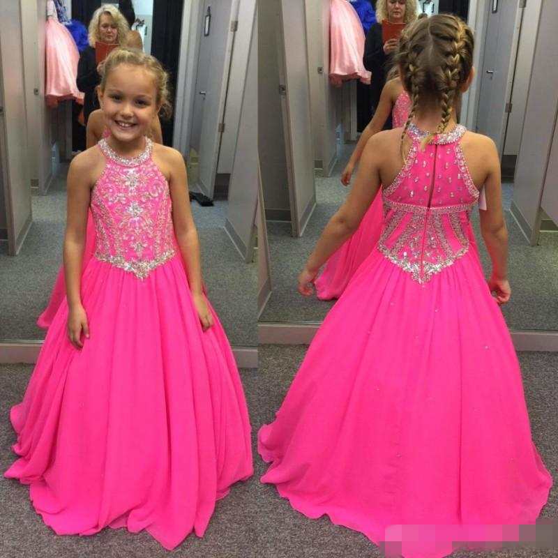 2019 Lovely Fuchsia Beaded Crystals Girls Pageant Dresses A Line Halter Neck Kids Celebrity Evening Prom Party Gowns Custom Made, Brown
2019 Lovely Fuchsia Beaded Crystals Girls Pageant Dresses A Line Halter Neck Kids Celebrity Evening Prom Party Gowns Custom Made, Brown