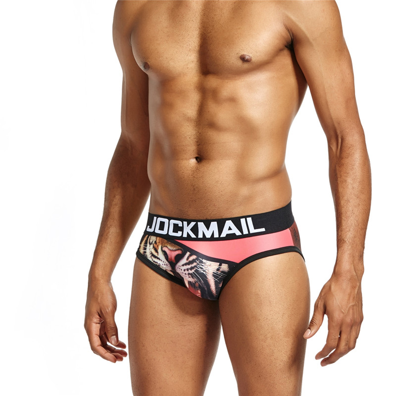 JOCKMAIL Brand Mens Underwear Briefs print sexy Gay panties calzoncillos hombre slips Men Bikini Brief cuecas Gay Underwear