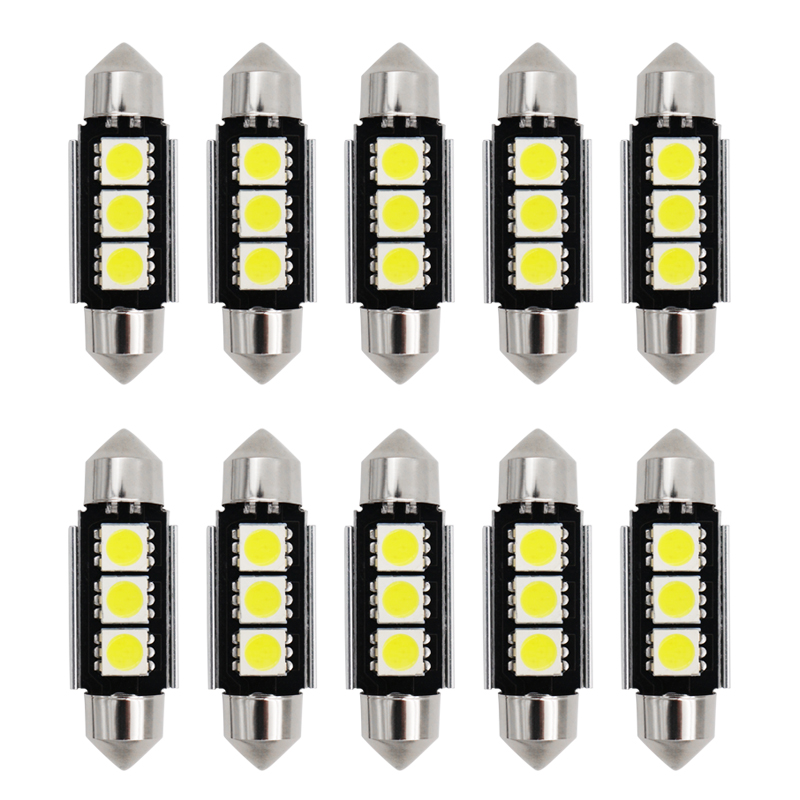 10X 36mm 39mm C10W C5W 3SMD 3 SMD 5050 LED CANBUS Festoon Bulb Car Licence Plate Light Auto Housing Interior Dome Lamp White DC 12V
10X 36mm 39mm C10W C5W 3SMD 3 SMD 5050 LED CANBUS Festoon Bulb Car Licence Plate Light Auto Housing Interior Dome Lamp White DC 12V