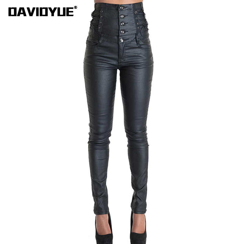 Spring winter lace up Pu Leather Pants Punk high waist black pants Street buton Skinny Stretch leggings pencil trousers, Black;white
Spring winter lace up Pu Leather Pants Punk high waist black pants Street buton Skinny Stretch leggings pencil trousers, Black;white