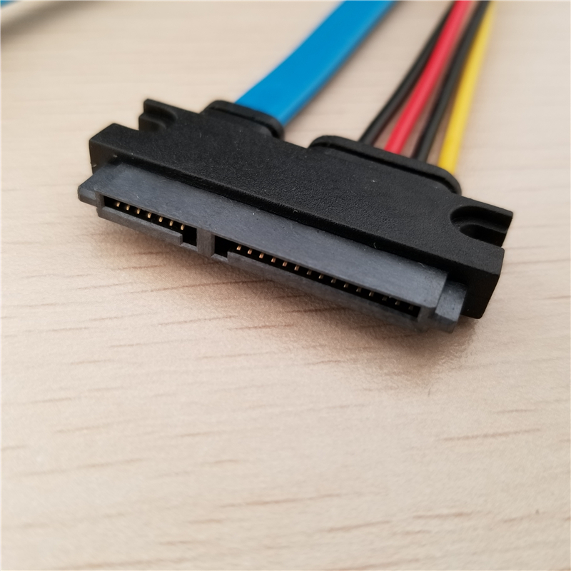 ITX SSD Hard Drive Data Power Supply Integrated Cable Small 4Pin 2.0mm Female & SATA 3.0 Male 22Pin 7+15Pin 6Gps 25cm