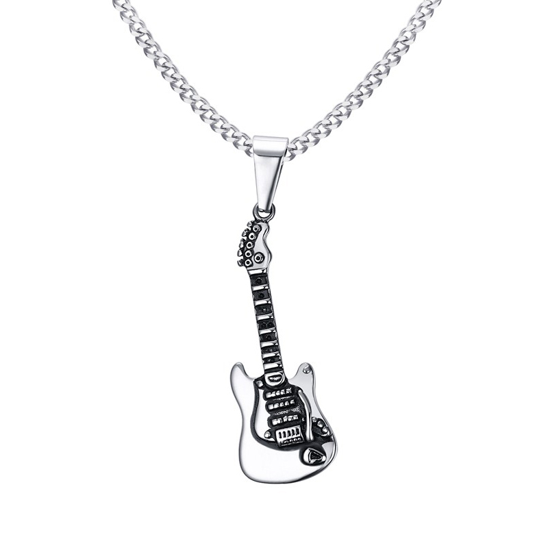 Rock Punk Guitar Necklace Men Jewelry 40MM Silver Color Stainless Steel Cuban Link Male Necklaces & Pendants Free Chain 24"
Rock Punk Guitar Necklace Men Jewelry 40MM Silver Color Stainless Steel Cuban Link Male Necklaces & Pendants Free Chain 24"