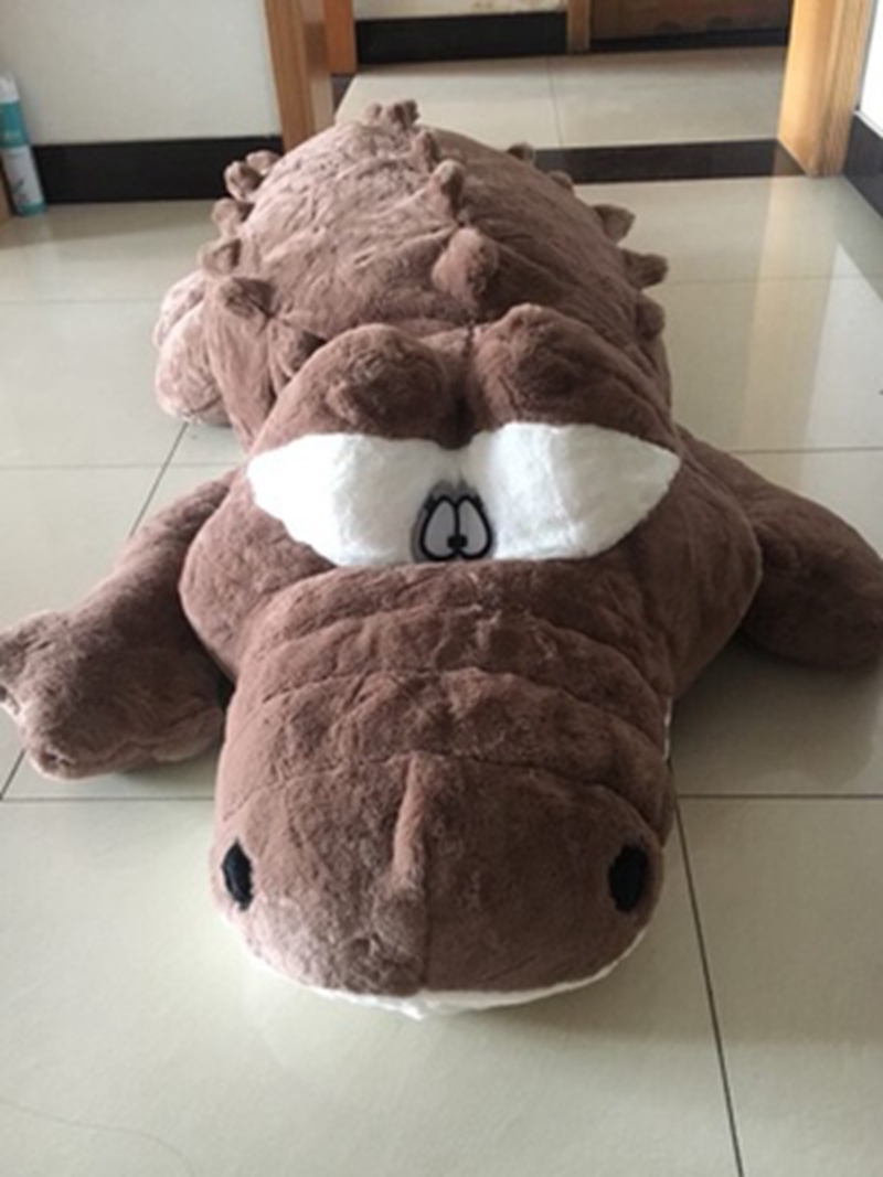 Dorimytrader Biggest Soft Lying Animal Crocodile Plush Toy Anime Alligator Toy Animals Pillow Lover Gift Accompany Gifts 300cm DY50195