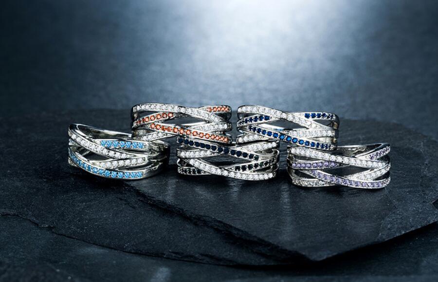 Victoria Wieck Classical Luxury Jewelry 925 Sterling Silver Filled Multi Color Gemstones Fine Sapphire CZ Diamond Women Wedding Cross Ring