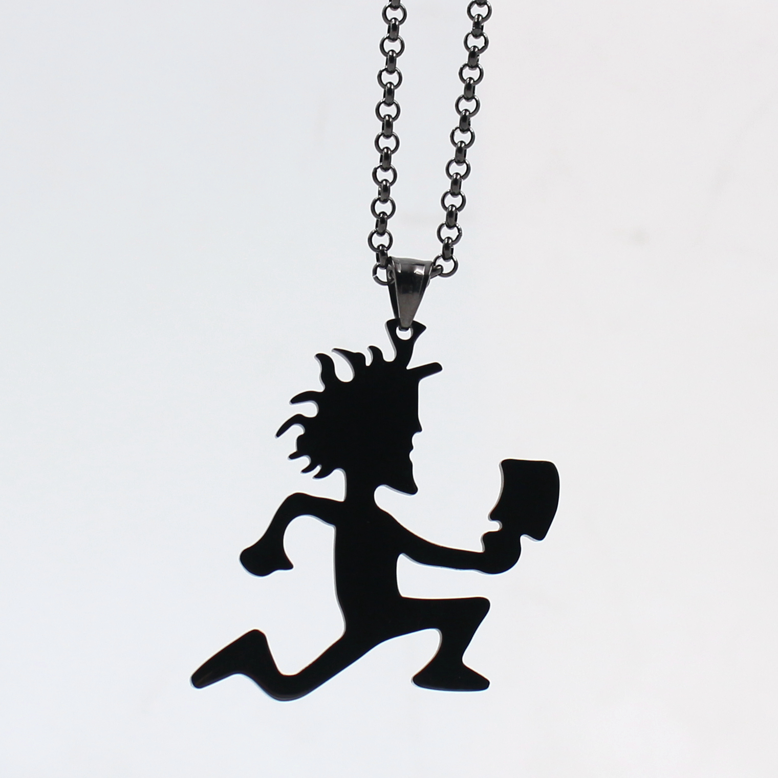 GNAYY Punk TWIZTID Insane Clown Jewelry Black Stainless Steel Mens ICP Hatchet Man Pendant Men Women Necklace Chain 24''