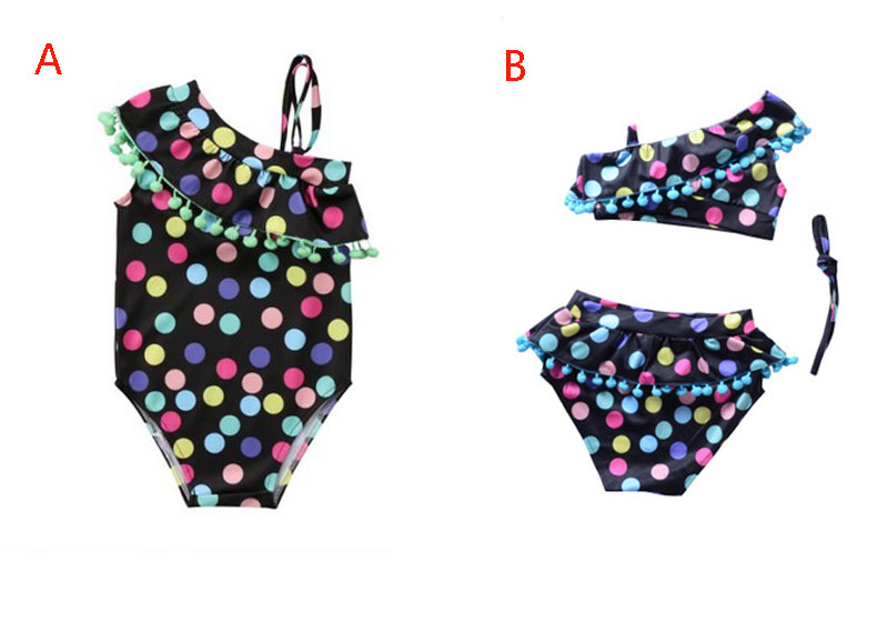 2 Styles Baby Dot One-piece and Bikinis Swimsuit Kids Strapless tassel Lotus leaf collar swimwear Boutique girls Bikinis children Two-piece, Remark style and size
2 Styles Baby Dot One-piece and Bikinis Swimsuit Kids Strapless tassel Lotus leaf collar swimwear Boutique girls Bikinis children Two-piece, Remark style and size