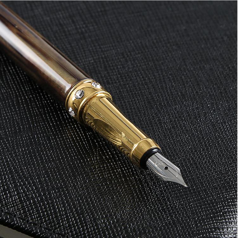 2017 New HIGH QUALITY Metal color practise calligraphy Fountain pen Student School Office Supplies Stationery pens 03821