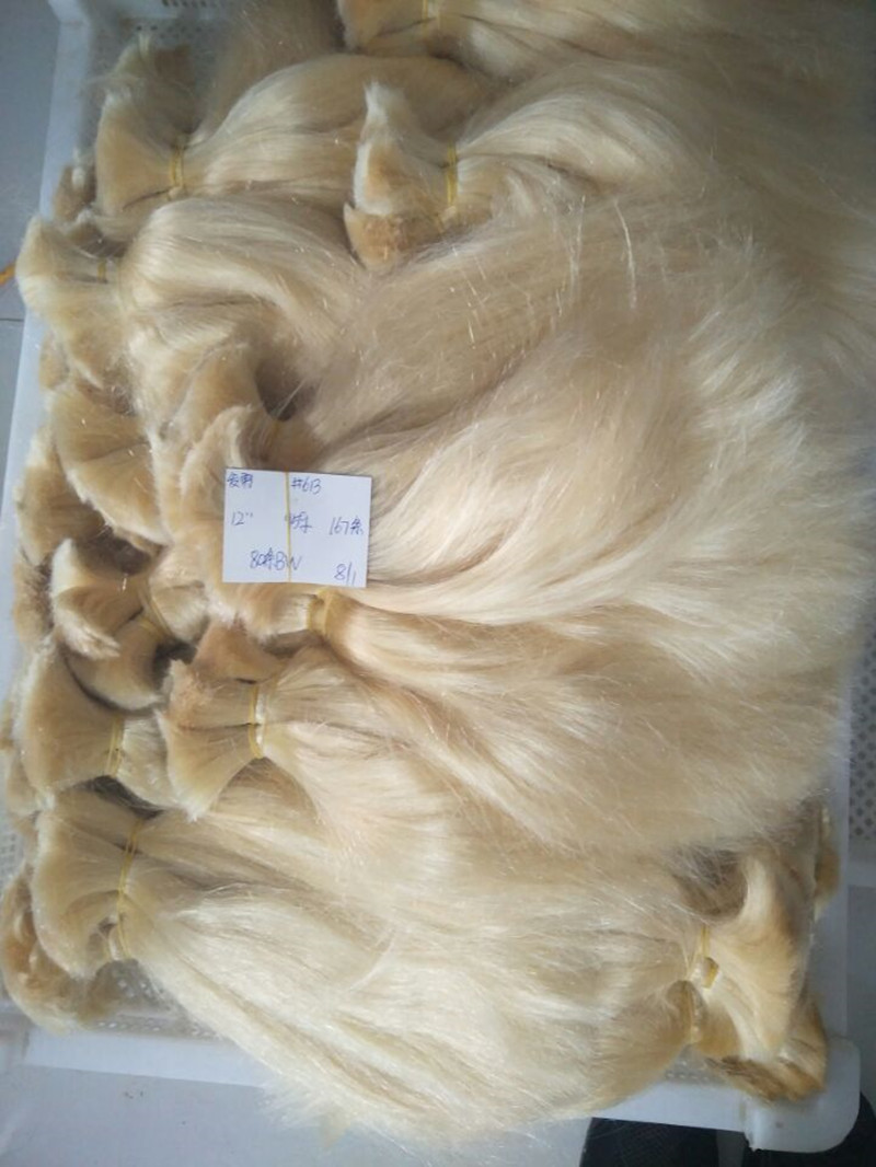 bulk for hair extensions 300 grams real human hair pure blonde 613 color european hair bulk without weft