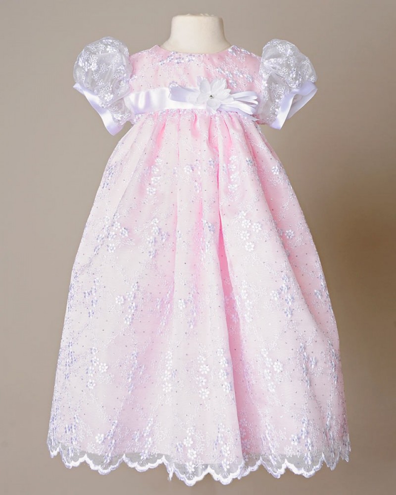 2019 Adorable Christening Dresses For Baby Girls Short Sleeve Lace Applique Beads Baptism Dress First Communication Gowns Custom Made