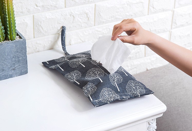 Tissue box Hanging cotton and linen Home Car Tissue Case Box Container Towel Napkin Papers BAG Holder Case Pouch