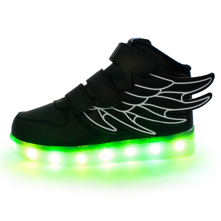 Children Led Shoes For Kids Casual Multi 6 Color Wings Shoes Colorful Glowing Baby Boys and Girls Sneakers USB Charging Light up Shoes