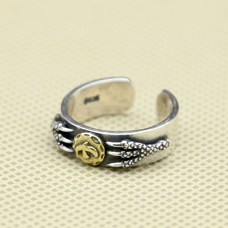 New design 925 sterling silver fashion jewelry ring eagle claws shape open adjustable ring for men Valentine's Day gift free shipping