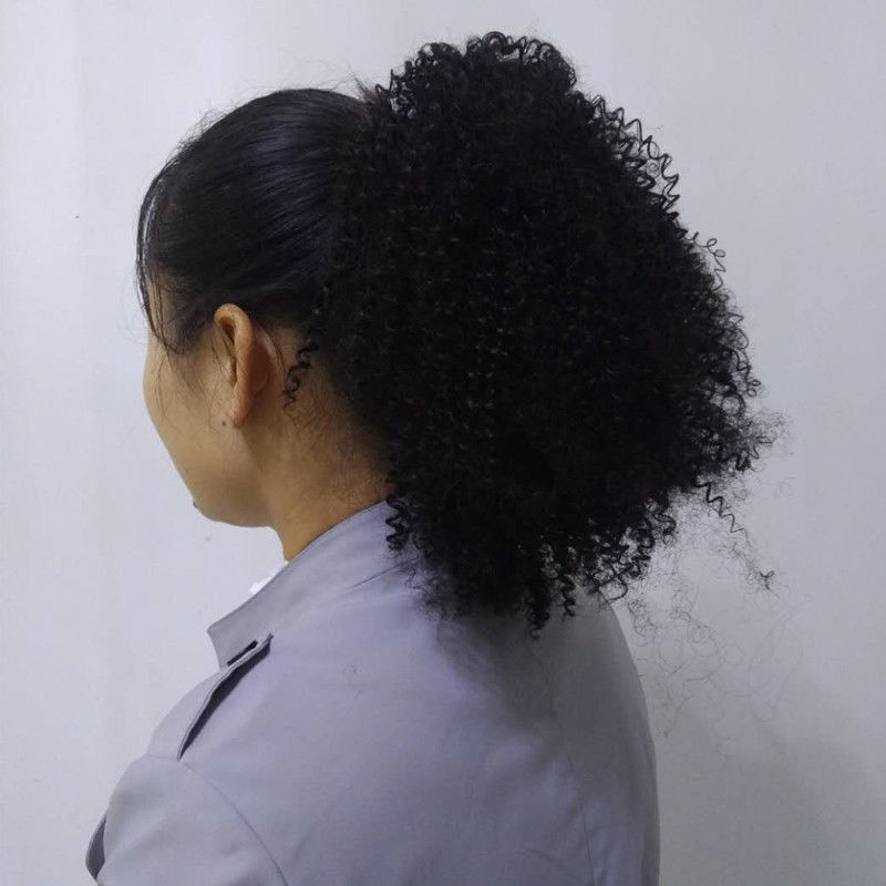 Mink Brazilian Virgin 3b 4c afro Kinky Curly Drawstring Ponytail Human Hair Clip In Extensions Natural Color 1 Piece 100g-160g