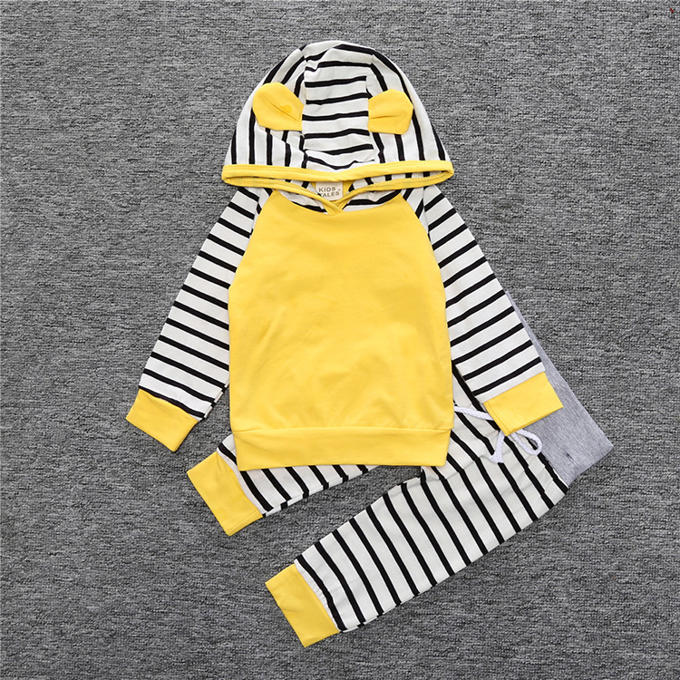 Toddler baby girl clothes set outfit Kids Baby Boys Girls Clothes Hooded T-shirt Tops+Pants Outfit Sets