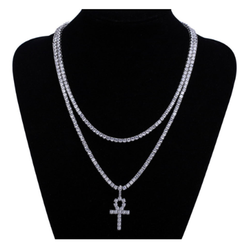 Men Iced Out Micro Pave Cubic Zirconia Cross Ankn Nail Pendant Luxury Bling Bling Simulated Diamonds 4mm 18inch 20inch Tennis Chain Necklace
Men Iced Out Micro Pave Cubic Zirconia Cross Ankn Nail Pendant Luxury Bling Bling Simulated Diamonds 4mm 18inch 20inch Tennis Chain Necklace