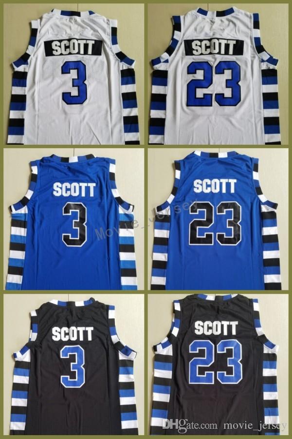 Men S-2XL Number 3 The Film Version of One Tree Hill Lucas Scott 23 Nathan Scott jersey Double Stitched Jerseys Black White Blue от DHgate WW
