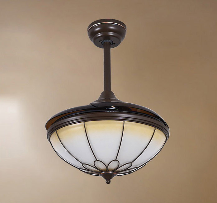 LED Ceiling Invisible Fan Lights Timing Remote Control Warm White Light Pendant Lamp Remote Control