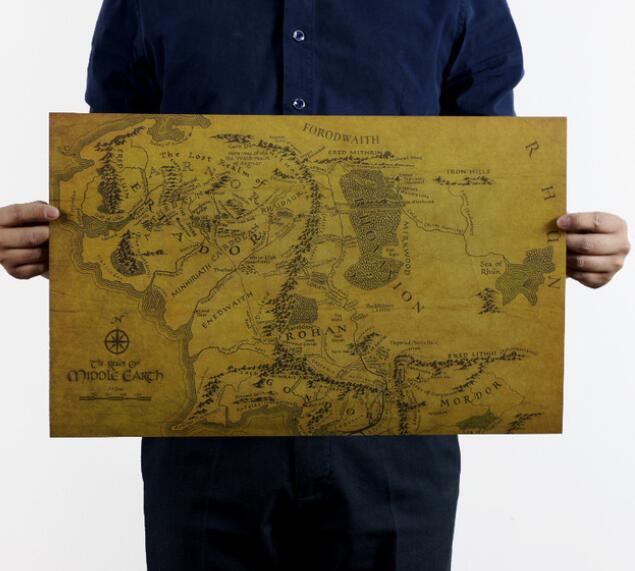 The Lord of the Rings MIDDLE EARTH MAP Vintage Kraft Paper Movie Poster Home Decoration Garage Wall Decor Art Retro Prints
The Lord of the Rings MIDDLE EARTH MAP Vintage Kraft Paper Movie Poster Home Decoration Garage Wall Decor Art Retro Prints