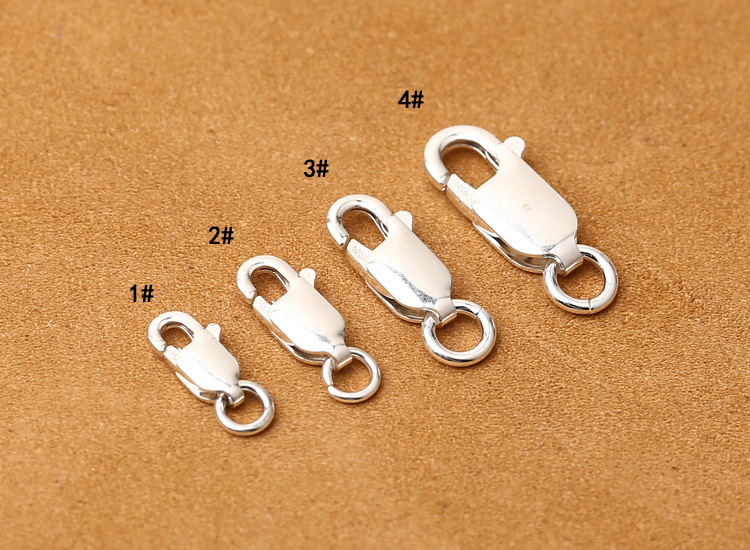 High quality 925 sterling silver lobster clasp hook for necklaces and bracelets connector findings supply DIY accessories - several sizes