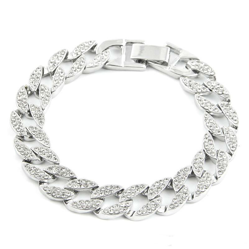 Gold Fully Iced Out Hip Hop CZ Bracelet Mens Miami Cuban Bracelet Men's Luxury Simulated Bling Rhinestones Fashion Bracelets
Gold Fully Iced Out Hip Hop CZ Bracelet Mens Miami Cuban Bracelet Men's Luxury Simulated Bling Rhinestones Fashion Bracelets