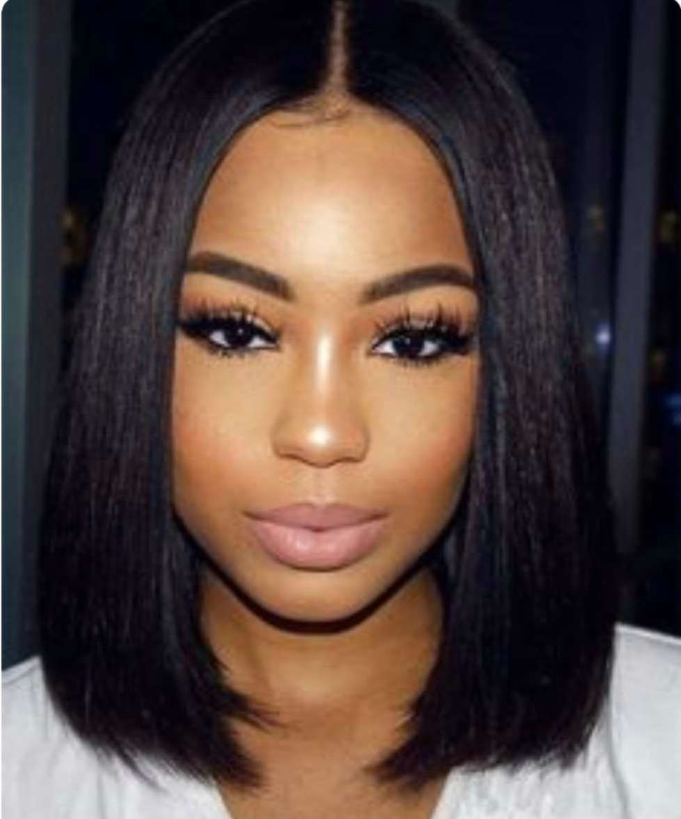250% DENSITY BOB Blunt cut full natural lace front wig fast delivery Silky straight African american human hair bob wigs