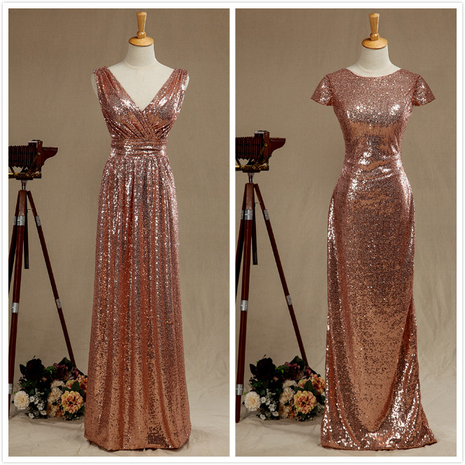 Under70 Rose Gold Sequined Two Different Style Long Bridesmaid Dresses Cheap Long Sexy V-neck Pleated Backless Formal Dress Party Vestido De
Under70 Rose Gold Sequined Two Different Style Long Bridesmaid Dresses Cheap Long Sexy V-neck Pleated Backless Formal Dress Party Vestido De