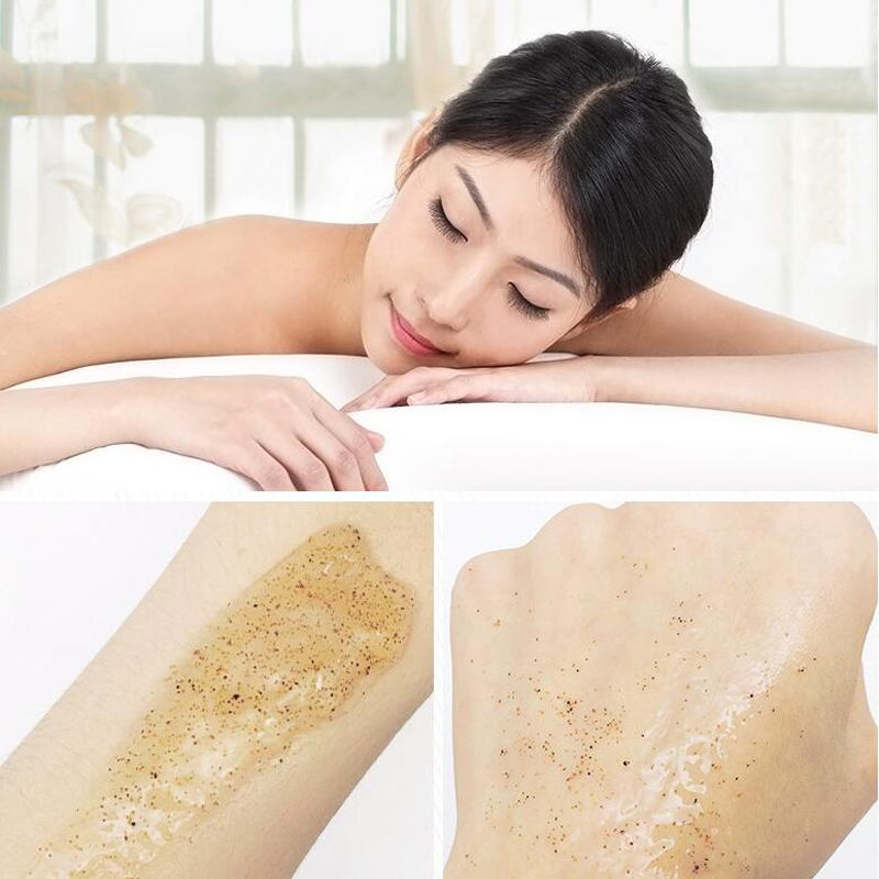 Shea Butter Fruit Cucumber Almond Exfoliating Gel Body Scrub Cream Skin and Whitening Go Cutin Dead Skin Scrub Body Care 120G