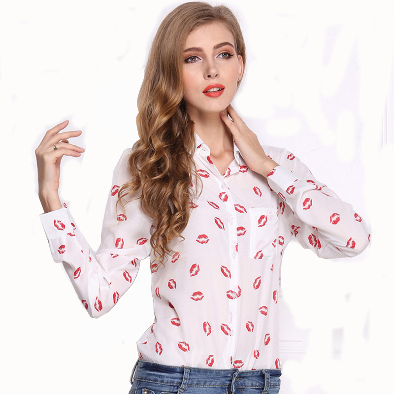 European and American large size dress shirt Lapel long sleeved red lips white bottom black Pentagram single row button Chiffon girl shirt, 0910 black bottom anchor
European and American large size dress shirt Lapel long sleeved red lips white bottom black Pentagram single row button Chiffon girl shirt, 0910 black bottom anchor
