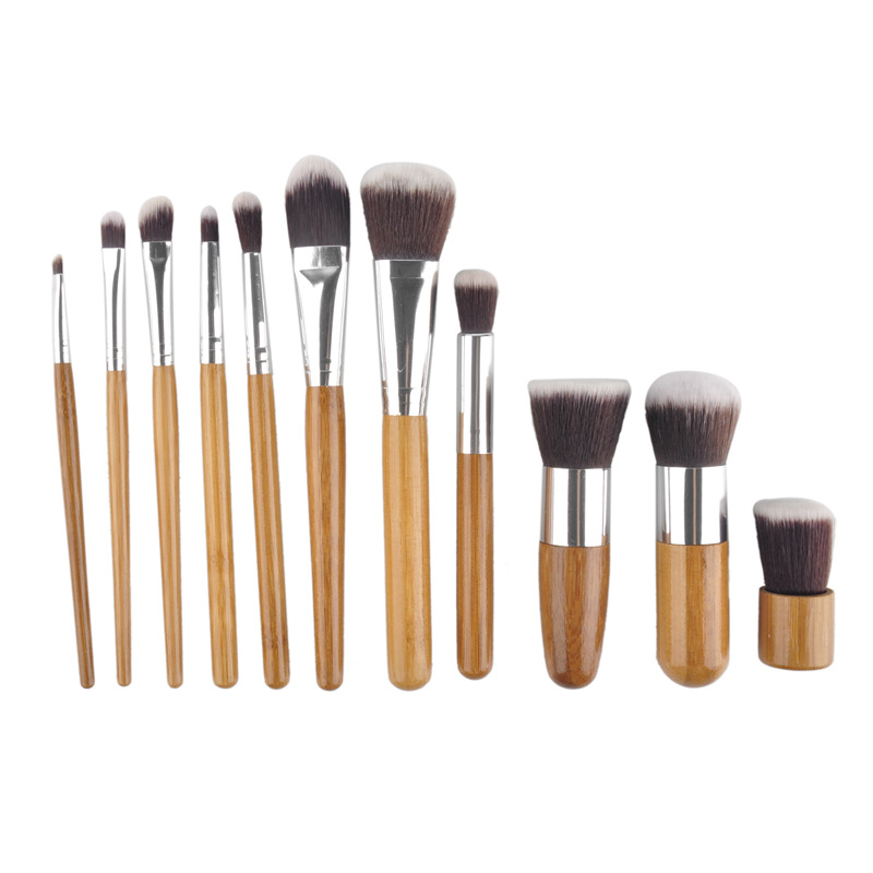 Makeup Brushes Cosmetics Tools Natural Bamboo Handle Eyeshadow Cosmetic Makeup Brush Set Blush Soft Brushes Kit With Sack BR003
