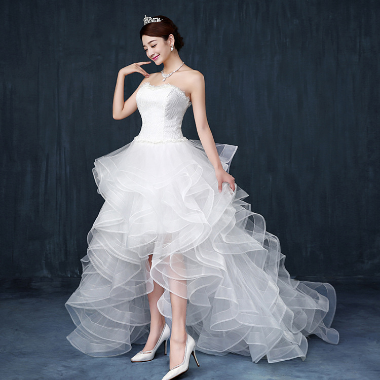 2018 Top Selling wedding dress Cheap Hight Low bride royal princess Lace Front Short Long Back train formal dress quality growns, White
2018 Top Selling wedding dress Cheap Hight Low bride royal princess Lace Front Short Long Back train formal dress quality growns, White