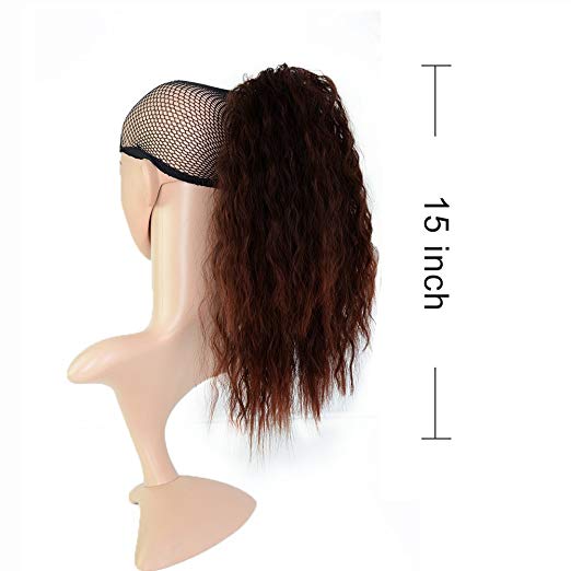 Evermagichair Claw Ponytail Clip in Hair Extensions Long Yaki Curly Hairpiece 80g with Jaw Clip 1B,2/33,4/30