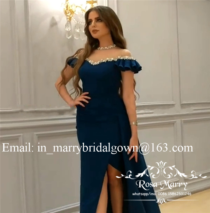 Arabic Design Mermaid Plus Size Evening Dresses 2020 Yousef Aljasmi Sequined Beads High Split African Formal Dresses Party Evening Prom Gown