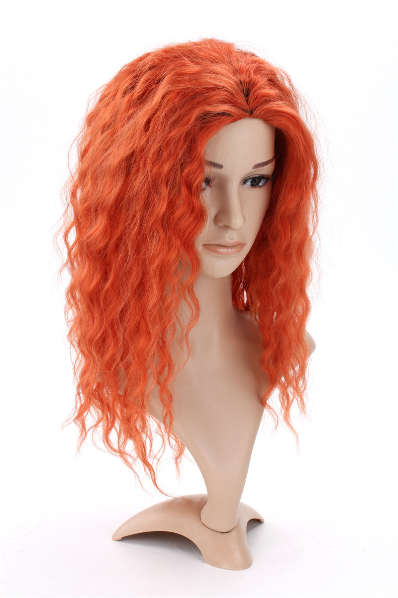 Orange color Full Lace Wigs Virgin Brazilian Human Hair Wigs Water Wave 130% Density Glueless Lace Front Wigs with Baby hair