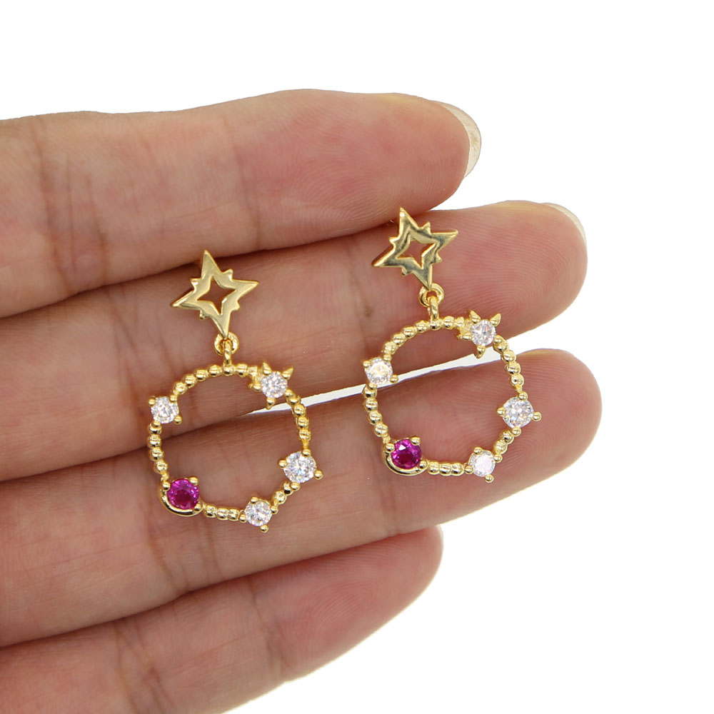 fashion gorgeous women jewelry gold plated star northstar charm christmas gift personalized dangle earring
