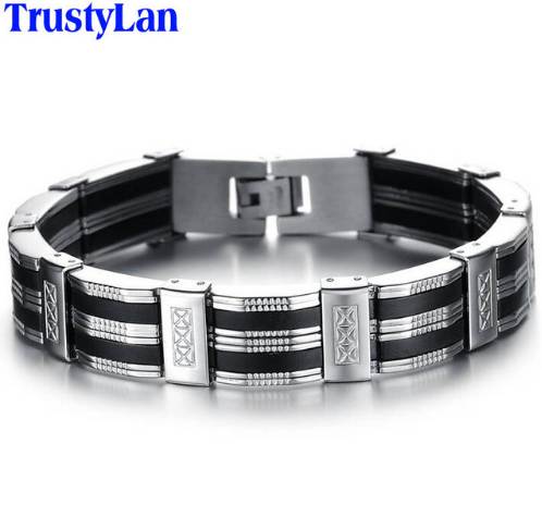Accessory Men Bracelet Brazalet High Quality Stainless Steel & Black Silicone Mens Bracelets Jewelry Wristbands Band
Accessory Men Bracelet Brazalet High Quality Stainless Steel & Black Silicone Mens Bracelets Jewelry Wristbands Band