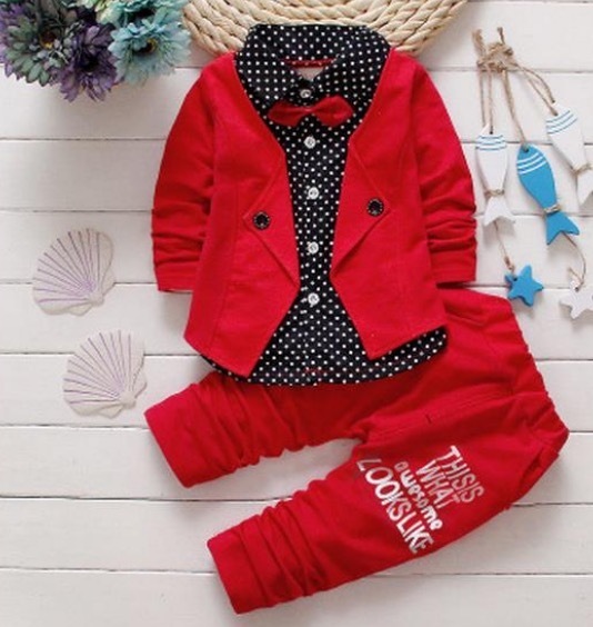 2018 Baby boy clothes spring formal kids clothes suit 2Pcs boys sets set Baby born gentleman toddler boy clothes birthday dress