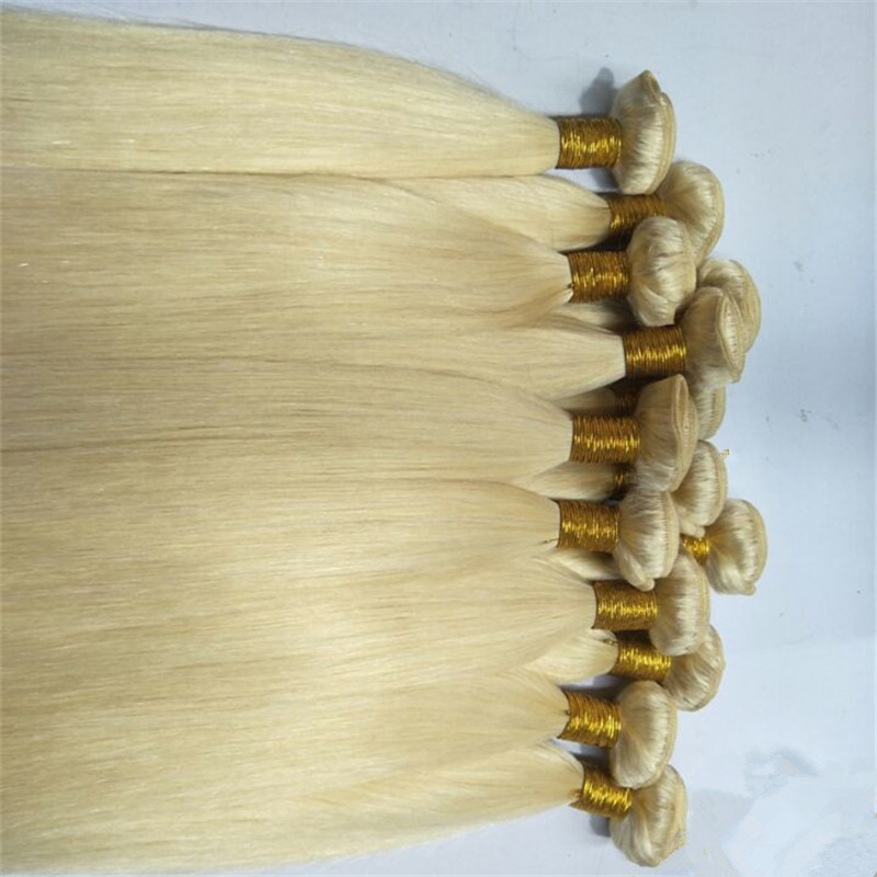 Big Promotion Human Remy Hair Extensions Straight Weave Color 613 Hair Bundles 3 4Pcs Double Weft