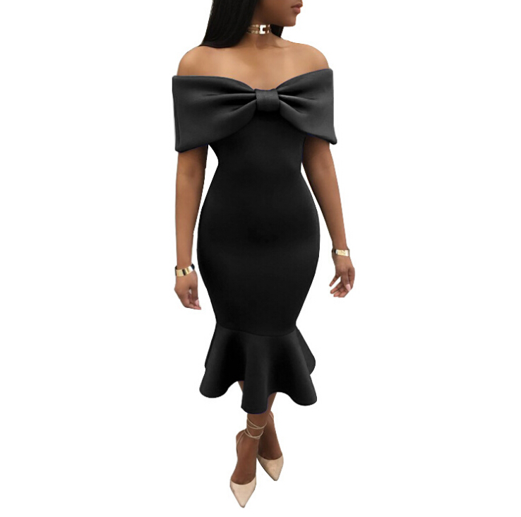 Slash Shoulder Irregular Leaf Dress Women High Waist Formal Party Long Dresses