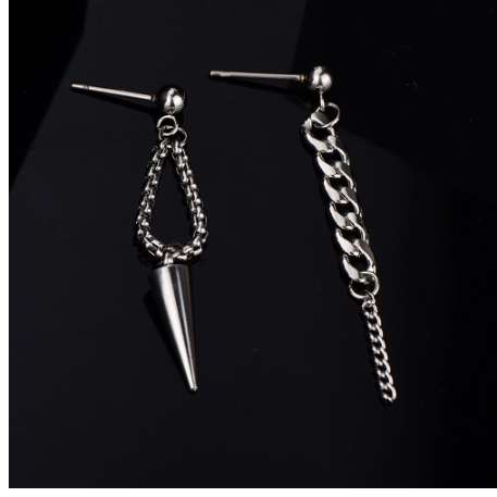 RainMarch Tassel Stud Earrings Female Earrings Male Korean Stainless Steel Punk Earring For Women Man Hip Hop Jewelry