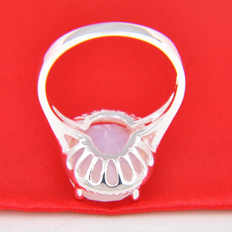 Hot Sales Wedding Rings White Oval Moonstone Gems 925 Sterling Silver Plated For Women Rings free Shipping