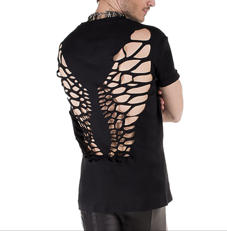 Men's T-Shirts Mens Fashion Short Sleeved Summer Back Butterfly Hollow Out Design Black Tees
Men's T-Shirts Mens Fashion Short Sleeved Summer Back Butterfly Hollow Out Design Black Tees